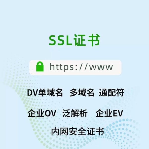 SSL证书安全认证申请安装HTTPS证书SSL通配符DV泛域名网站证书IP